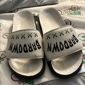 Barstool Sports White Slide Sandals